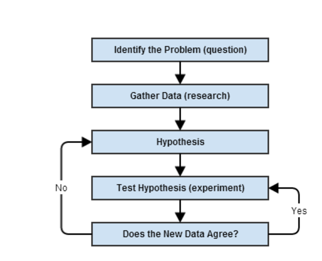 graphic illustrating the scientific method