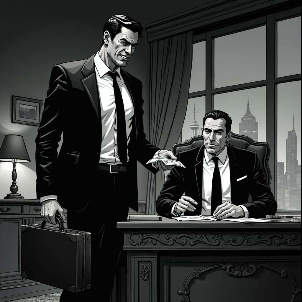 businessman bribing a politician