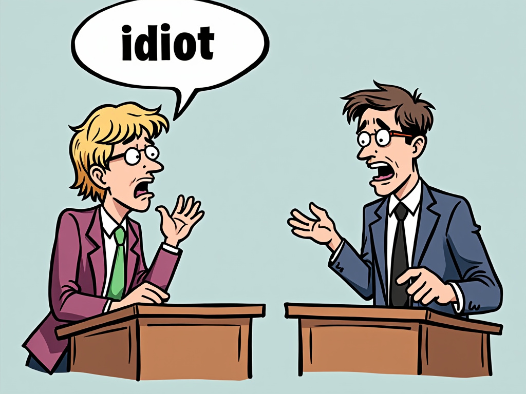 debater insulting his opponent