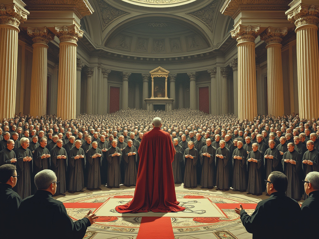 head of church addressing his subordinates