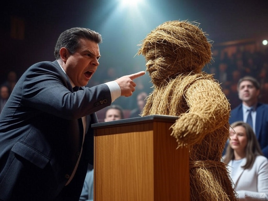 man attacking a straw man in a debate